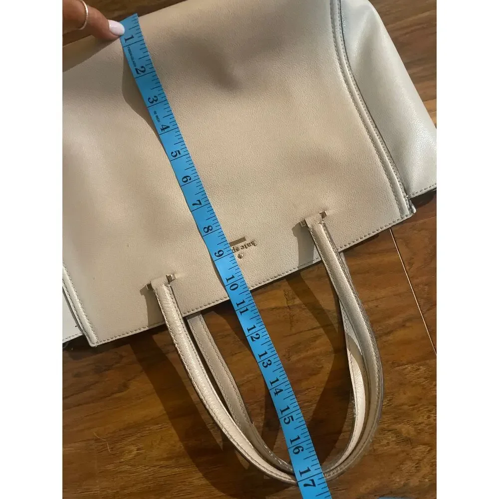 KATE SPADE Patterson Drive Geraldine Bag MINIMALIST Beige Leather Tote Purse